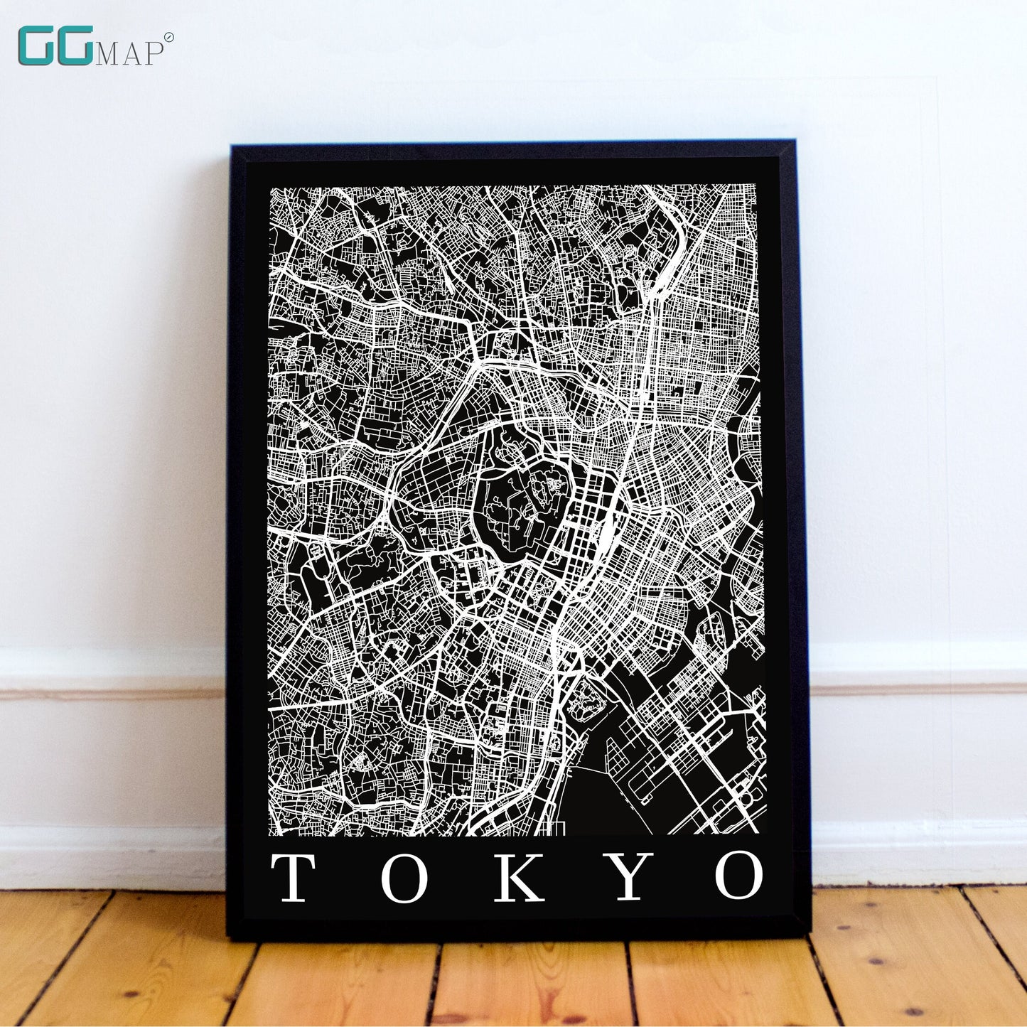 City map of TOKYO - Home Decor - Wall decor -Office map - Travel map- Print map -Poster city map - Tokyo map- GeoGIS Studio -Tokyo black map