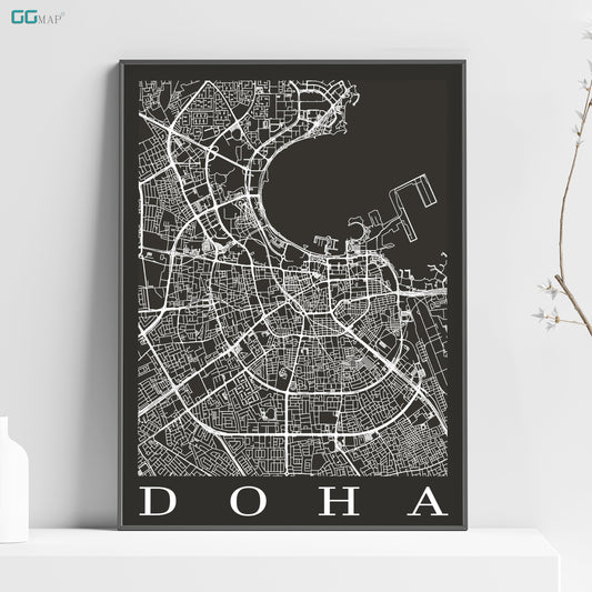 a black and white poster of a city map