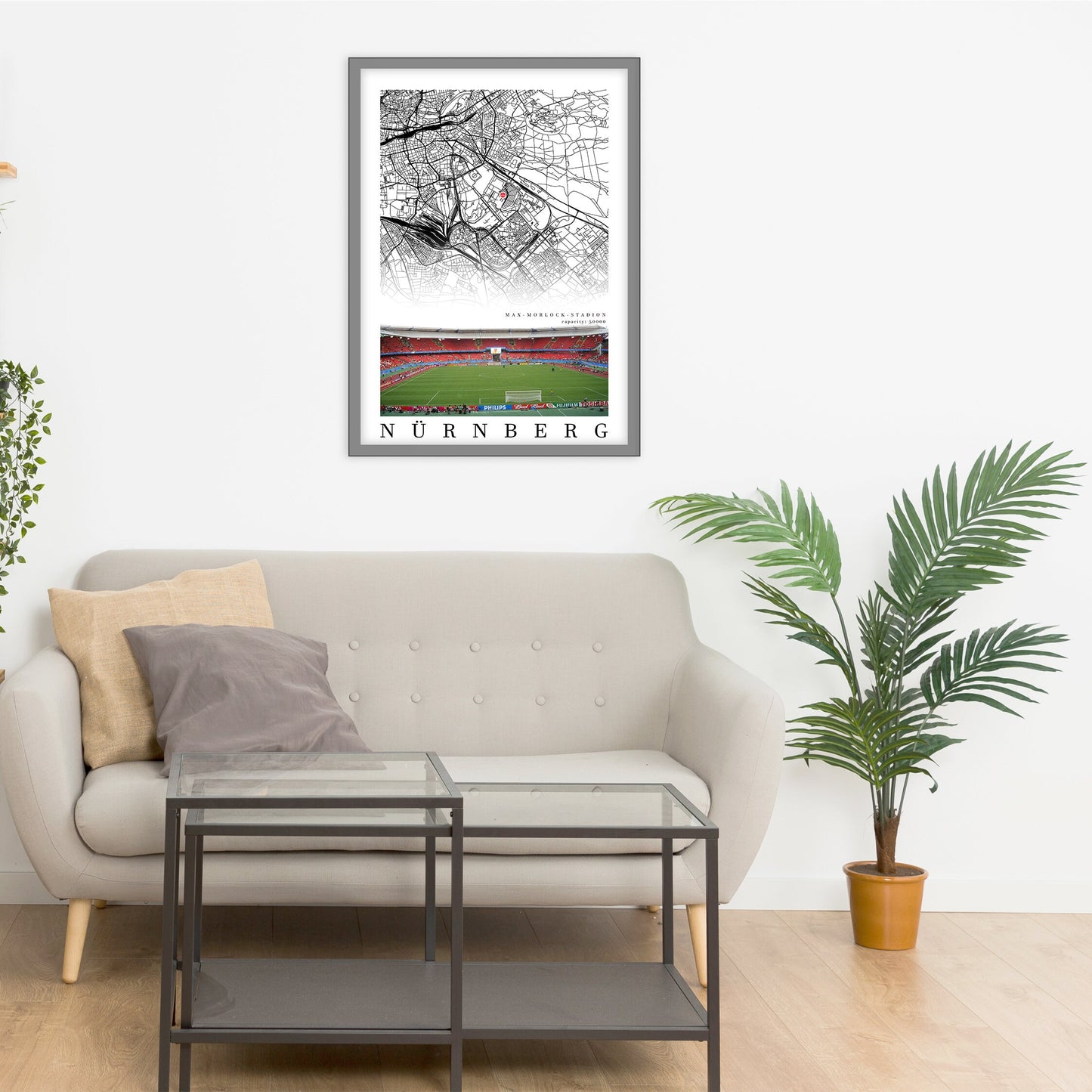 City map of NÜRNBERG - Max-Morlock-Stadion - Home Decor Max-Morlock-Stadion - Print map - Frankenstadion gift - 1. FC Nürnberg Stadium