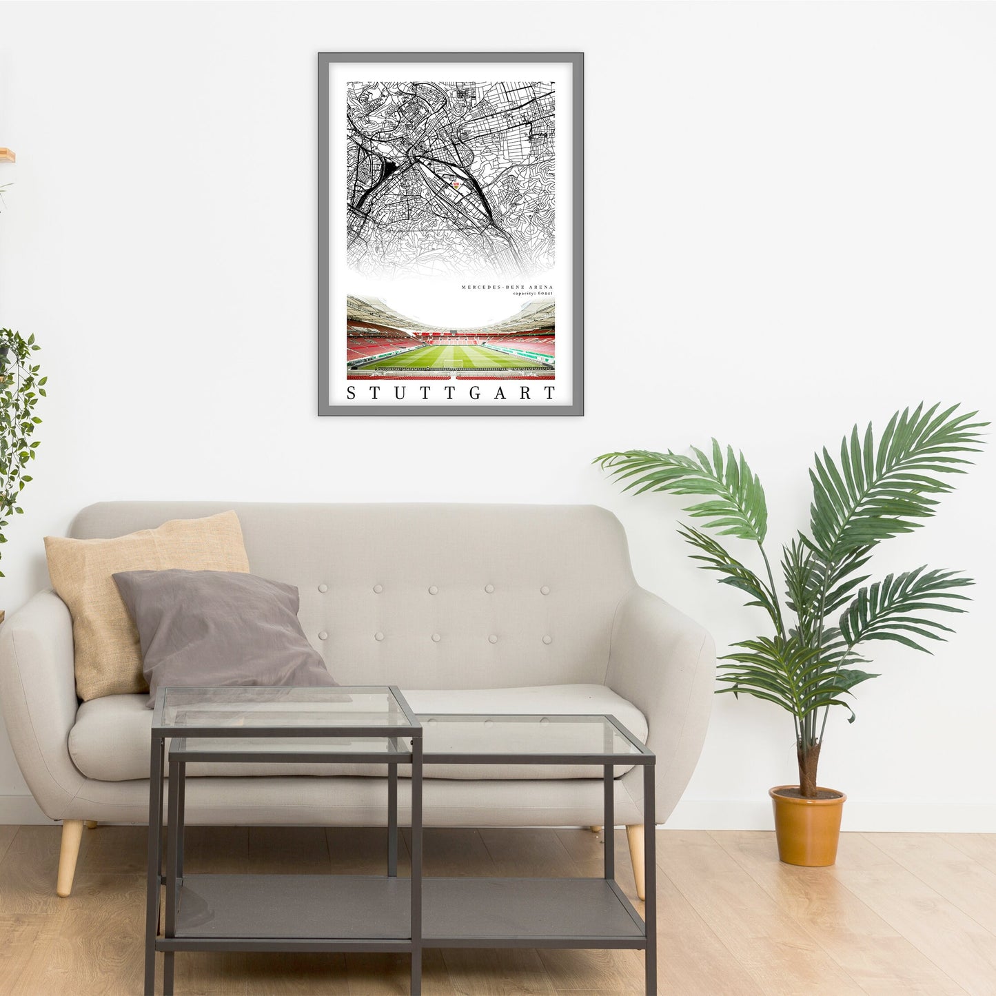 City map of STUTTGART - Mercedes-Benz Arena - Home Decor Mercedes-Benz Arena - Print map - Mercedes-Benz Arena gift - VfB Stuttgart Stadium