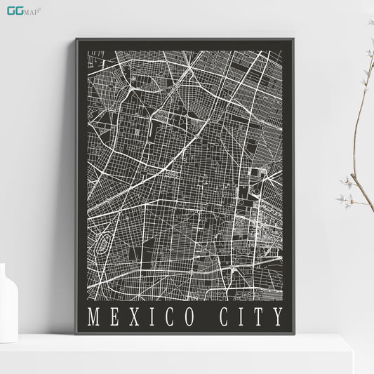 a black and white map of the city of mexico