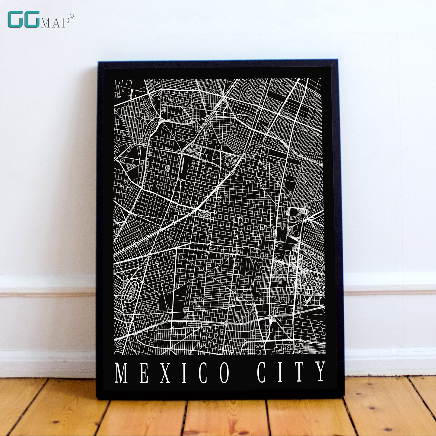 City map of MEXICO CITY - Home Decor - Wall decor - Office map - Travel map - Print map - Mexico City black map - GeoGIS Studio