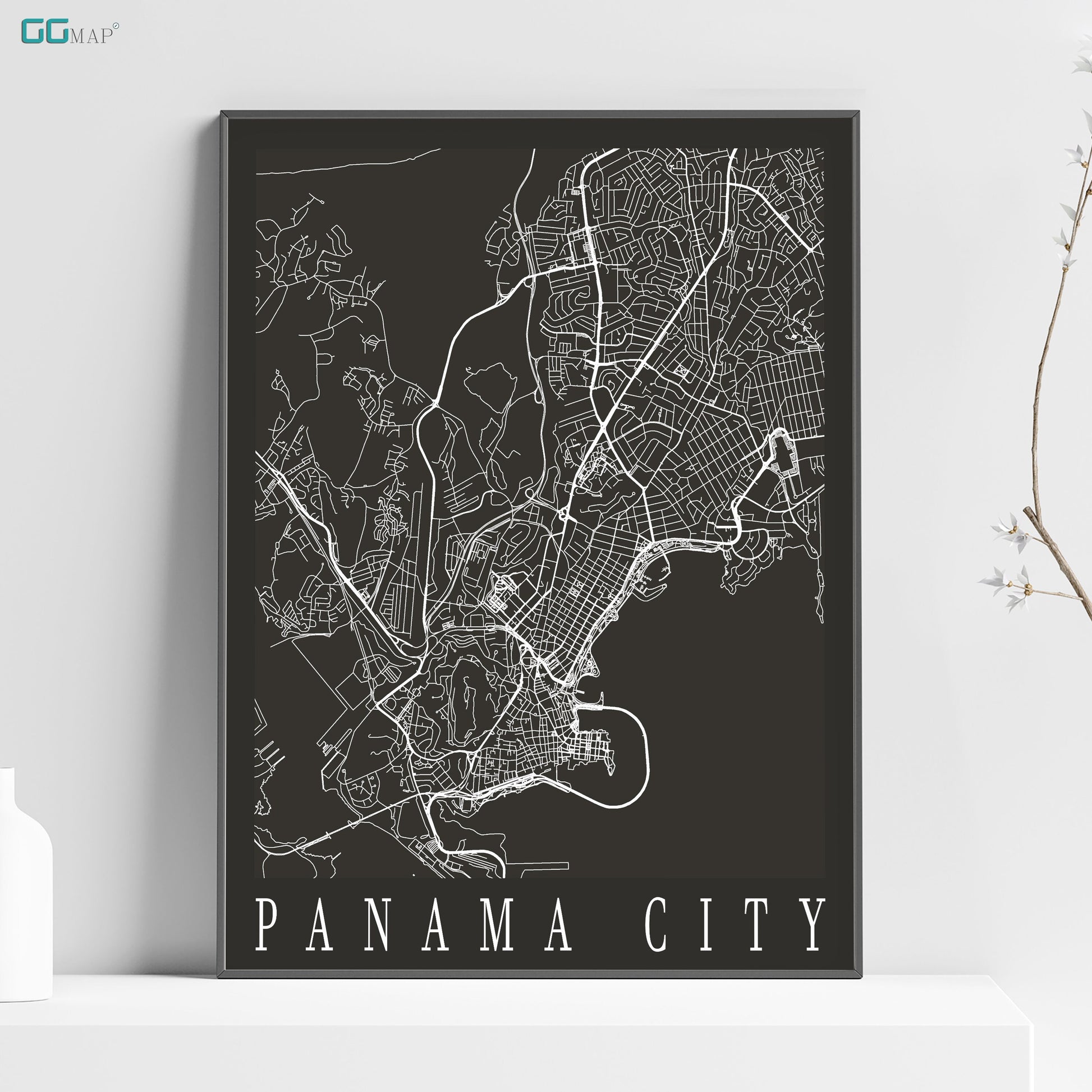 a black and white poster of a city map