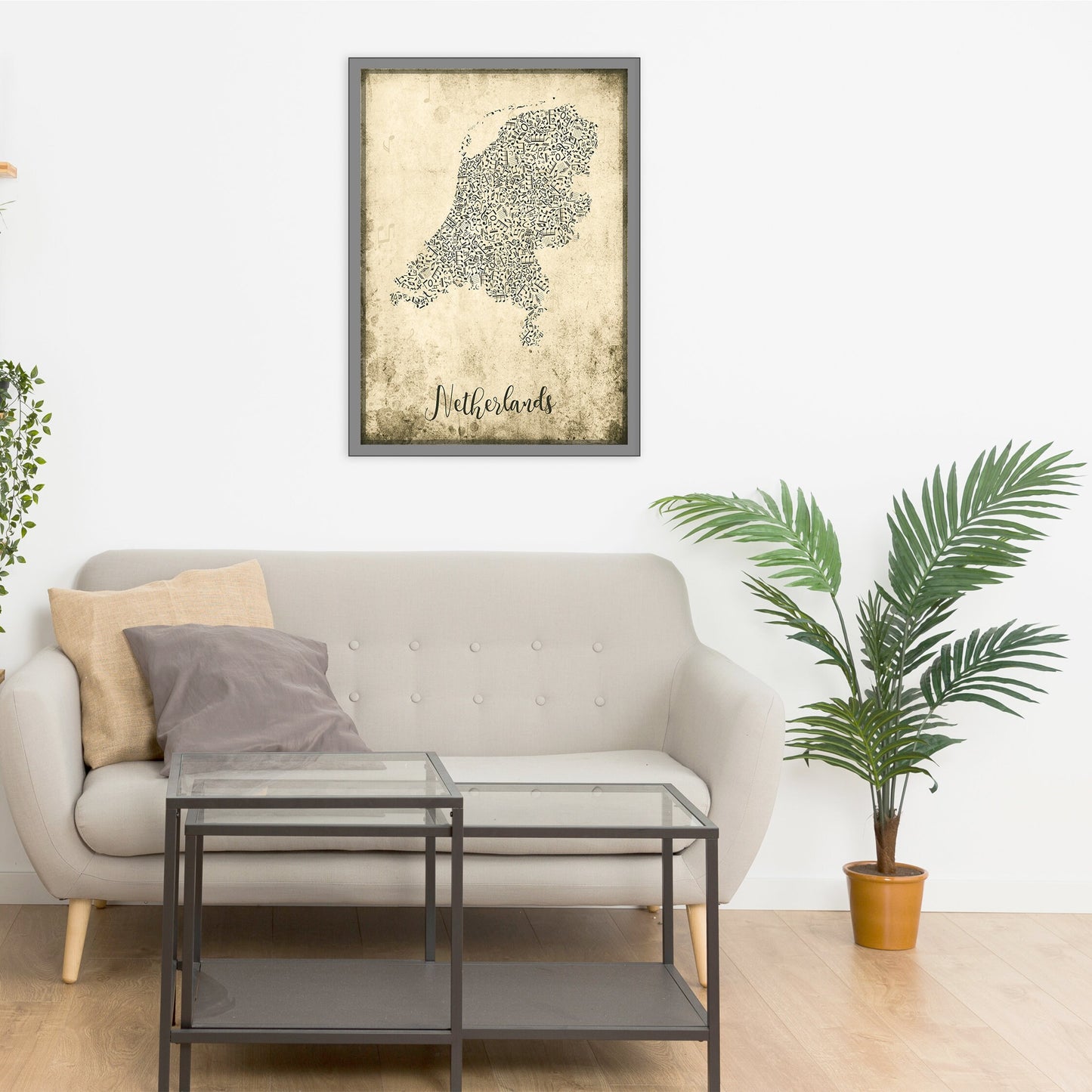 NETHERLANDS map - Netherlands Music map - Travel poster - Home Decor - Wall decor - Office map - Netherlands gift - GeoGIS studio