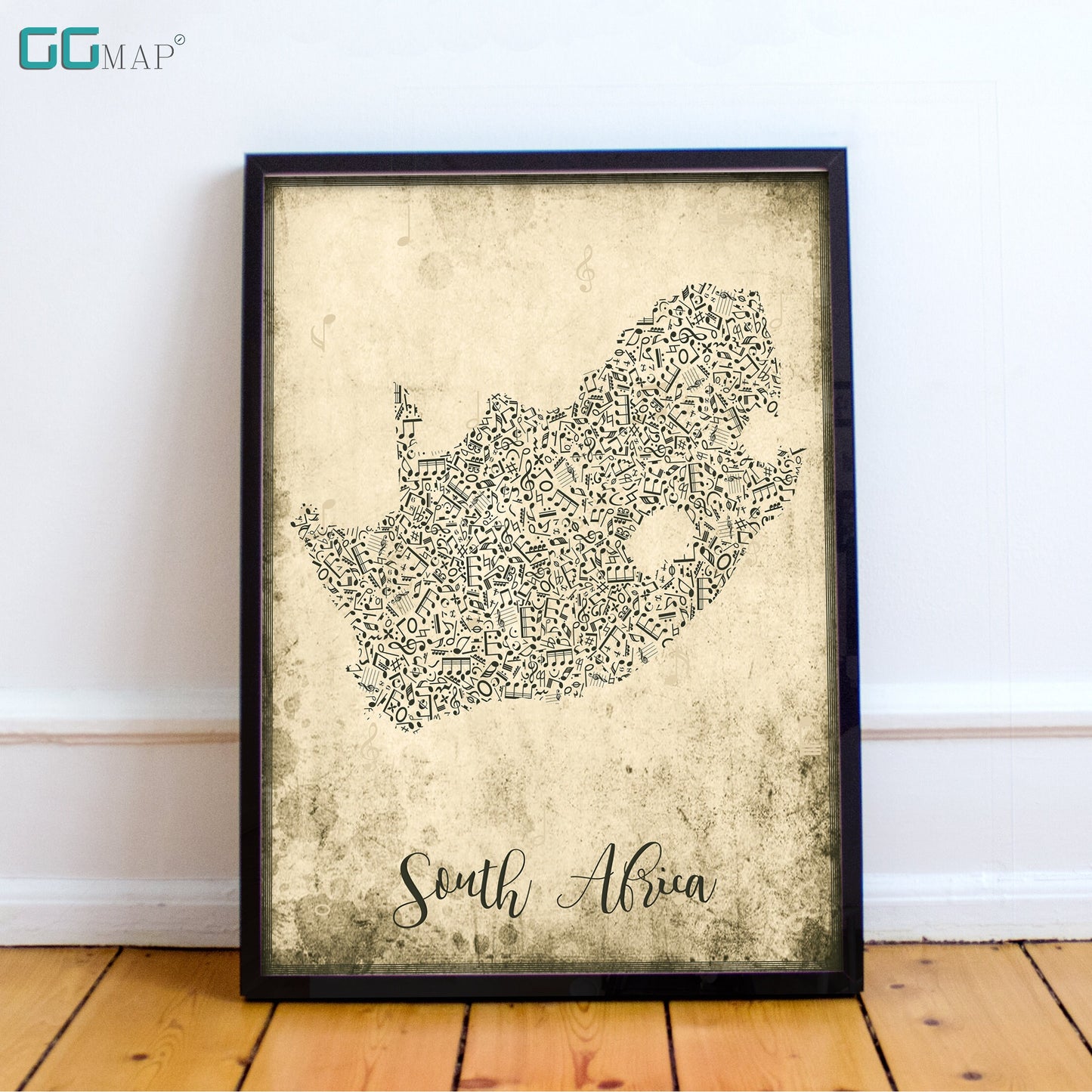 SOUTH AFRICA map - South Africa Music map - Travel poster - Home Decor - Wall decor - Office map - GGmap - South Africa poster