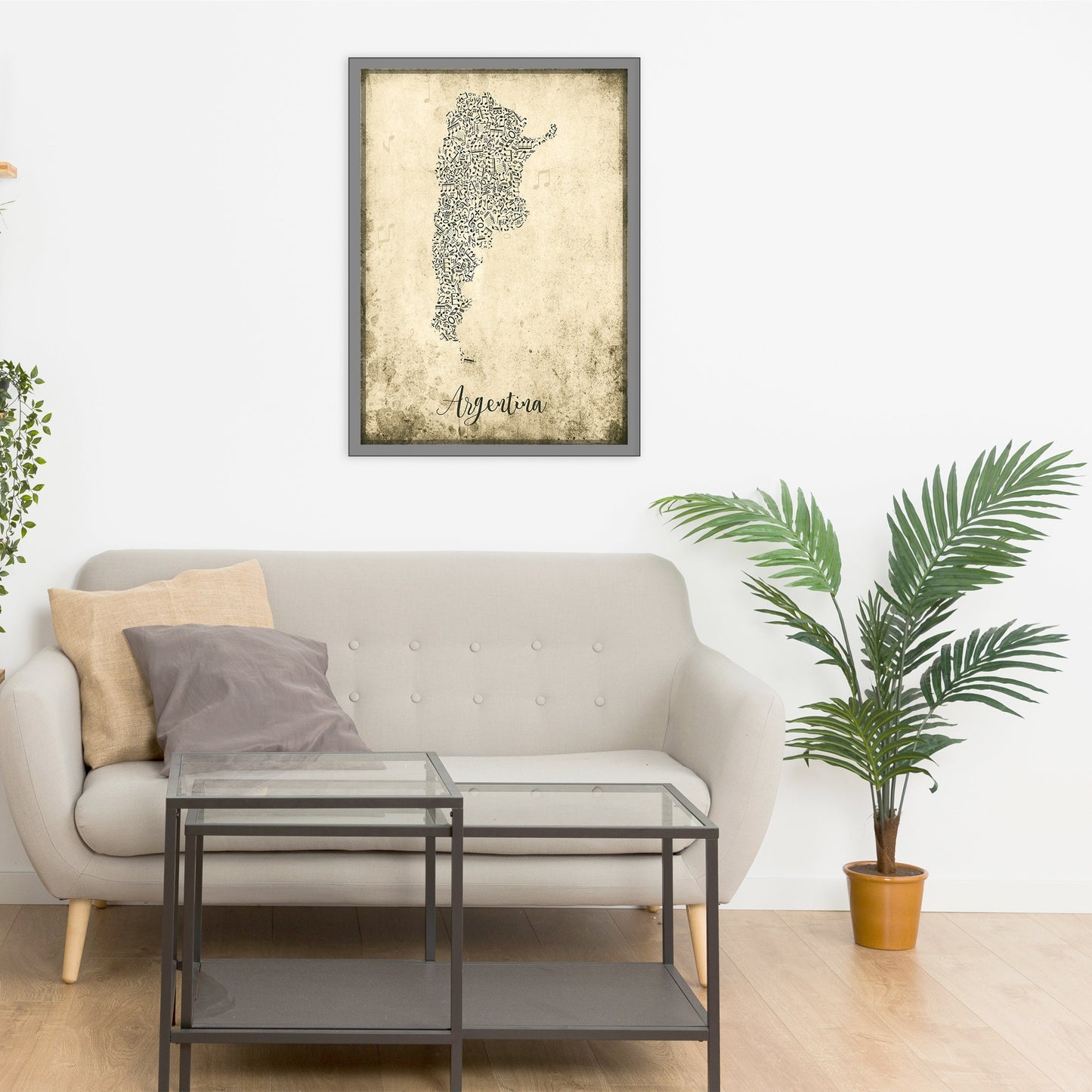 a living room with a couch and a coffee table