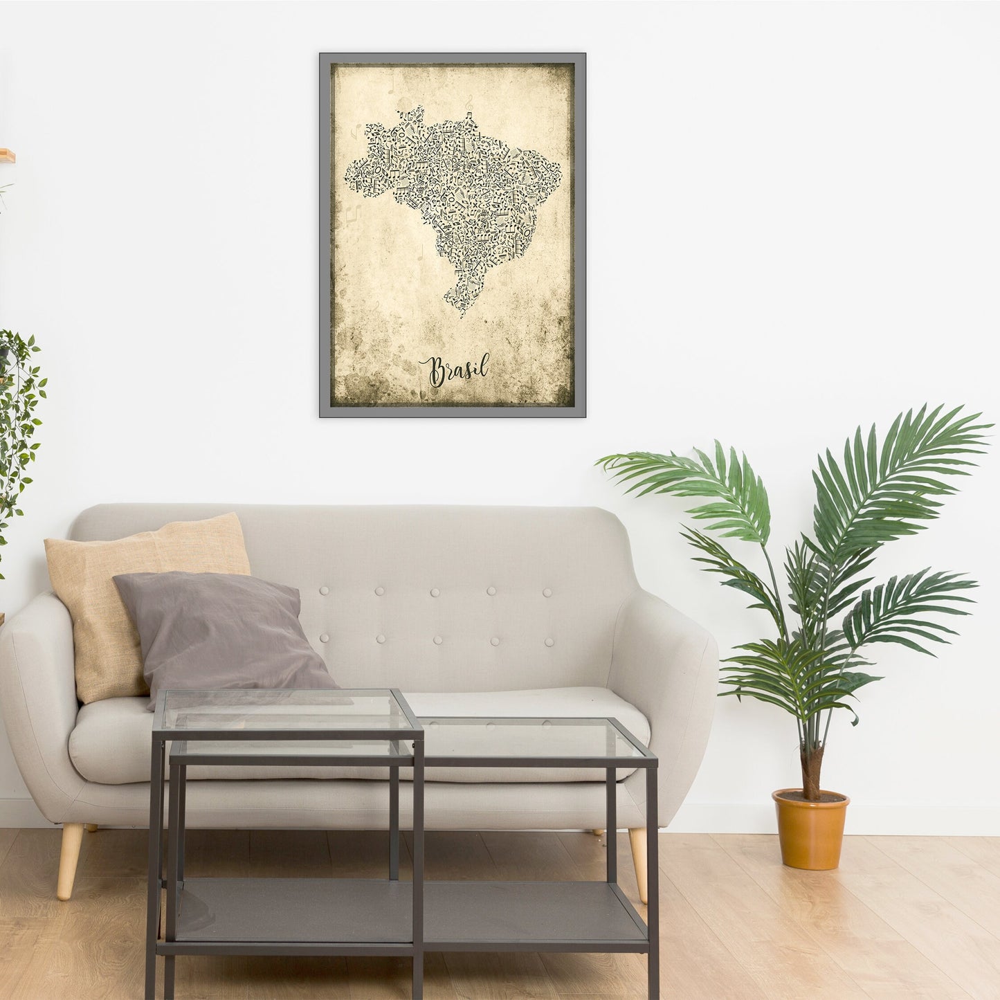 BRASIL map - Brasil Music map - Travel poster - Home Decor - Wall decor - Office map - Brasil gift - GGmap - Brasil poster