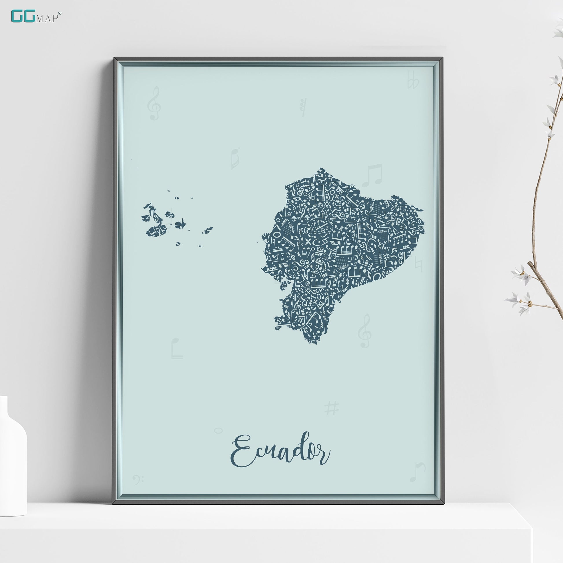 a framed map of the country of england