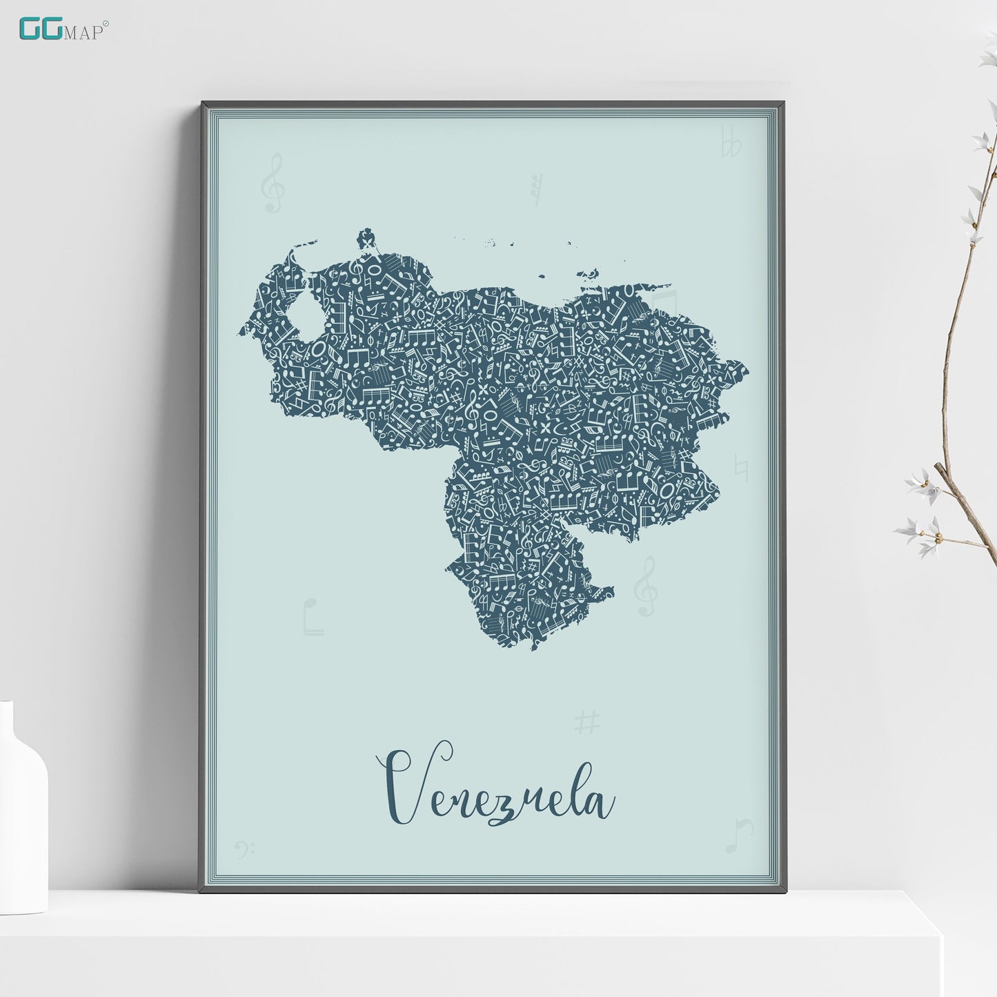 a picture of a map of the country of venezuela