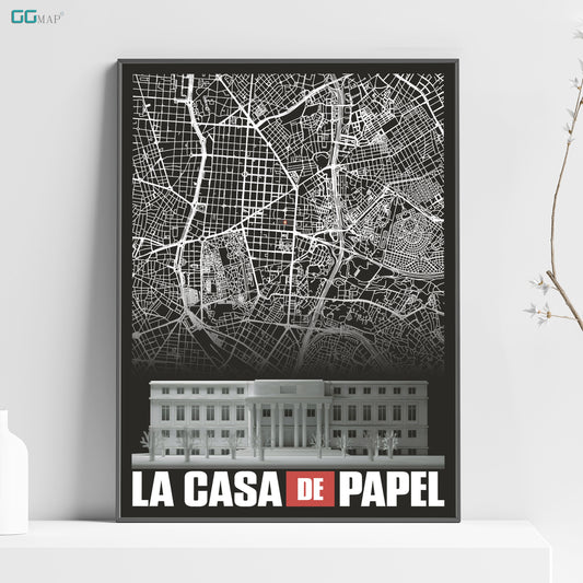 La Casa de Papel - MONEY HEIST - Madrid city map - Money Heist Gift -  Royal Mint of Spain - La Casa de Papel poster - Bella Ciao -