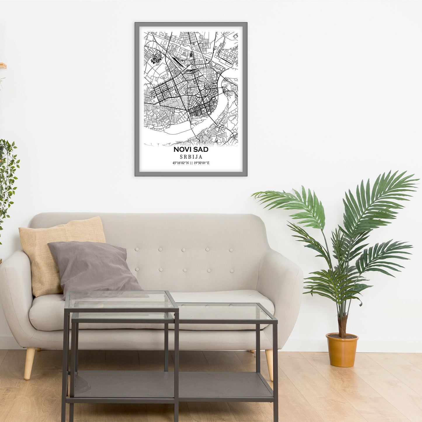 City map of NOVI SAD - Home Decor - Wall decor - Office map - Travel map - Print map - Poster city map - Novi Sad classic map - Serbia