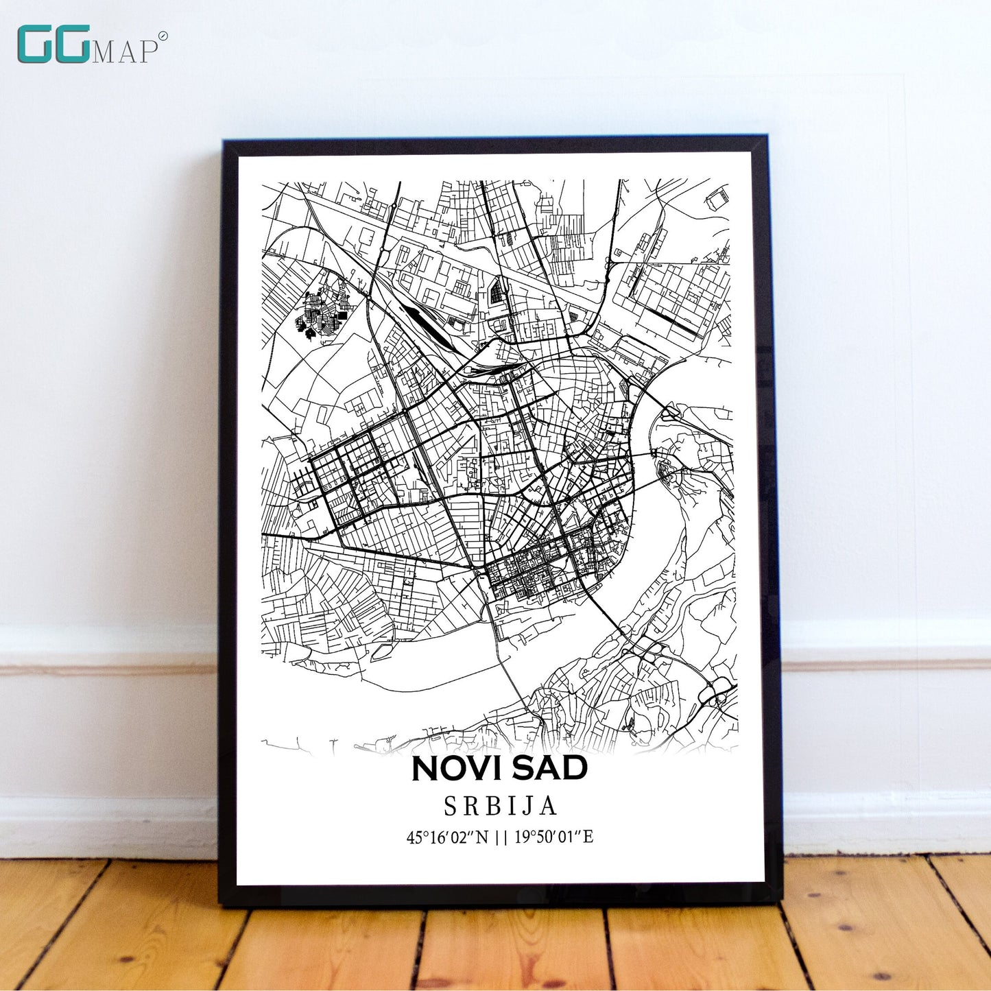 City map of NOVI SAD - Home Decor - Wall decor - Office map - Travel map - Print map - Poster city map - Novi Sad classic map - Serbia