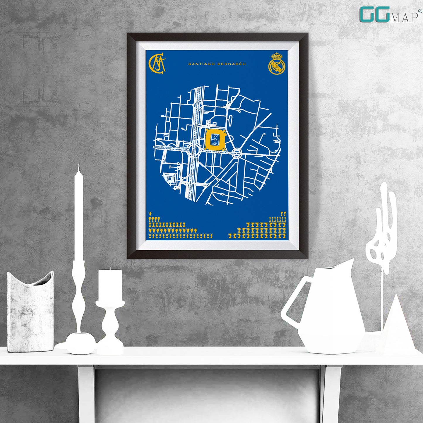 Map of SANTIAGO BERNABU - City map of MADRID - Home Decor Santiago Bernabu - Wall decor - Estadio Santiago Bernabu -