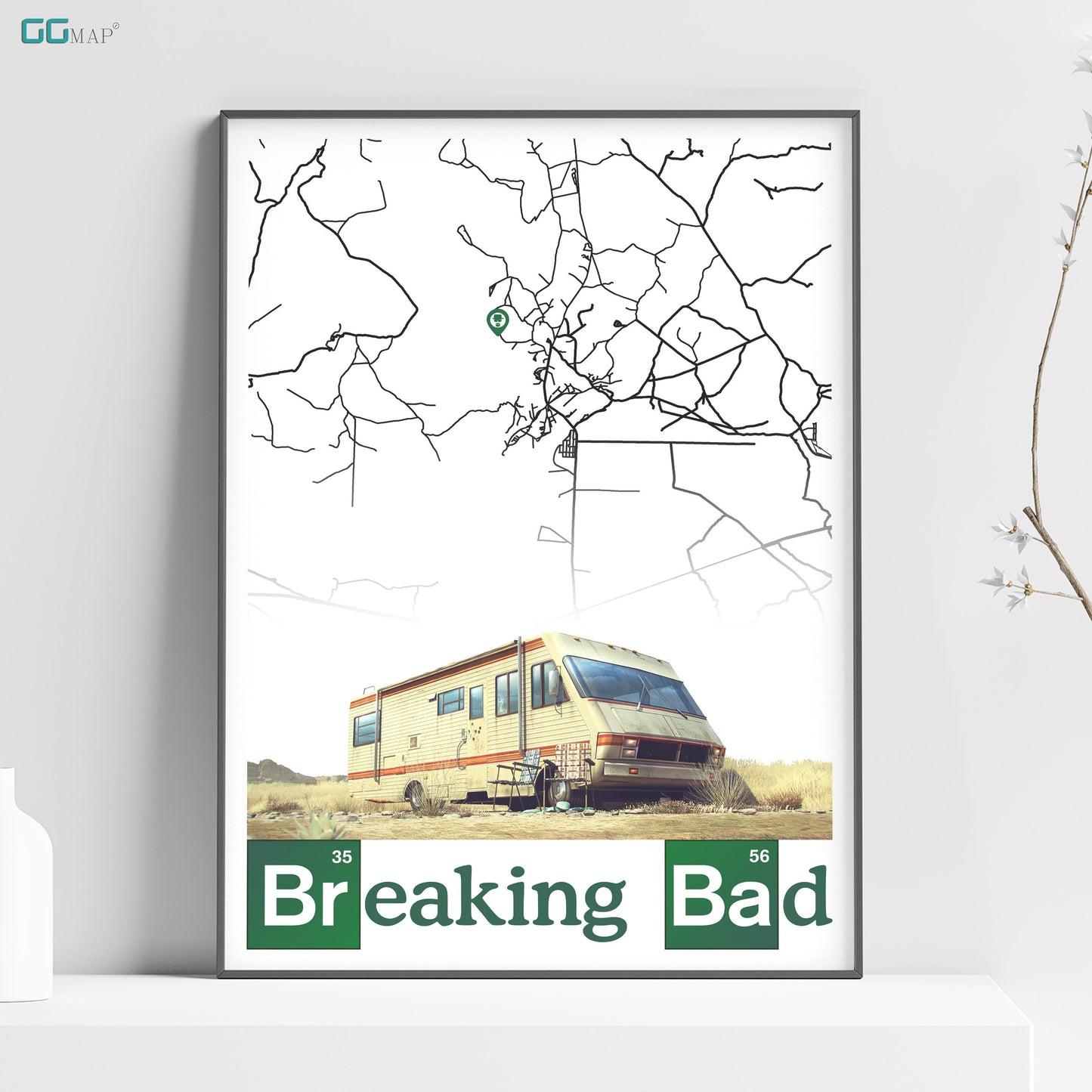 BREAKING BAD - Map of Albuquerque - Breaking Bad Gift - Breaking bad poster - Albuquerque poster