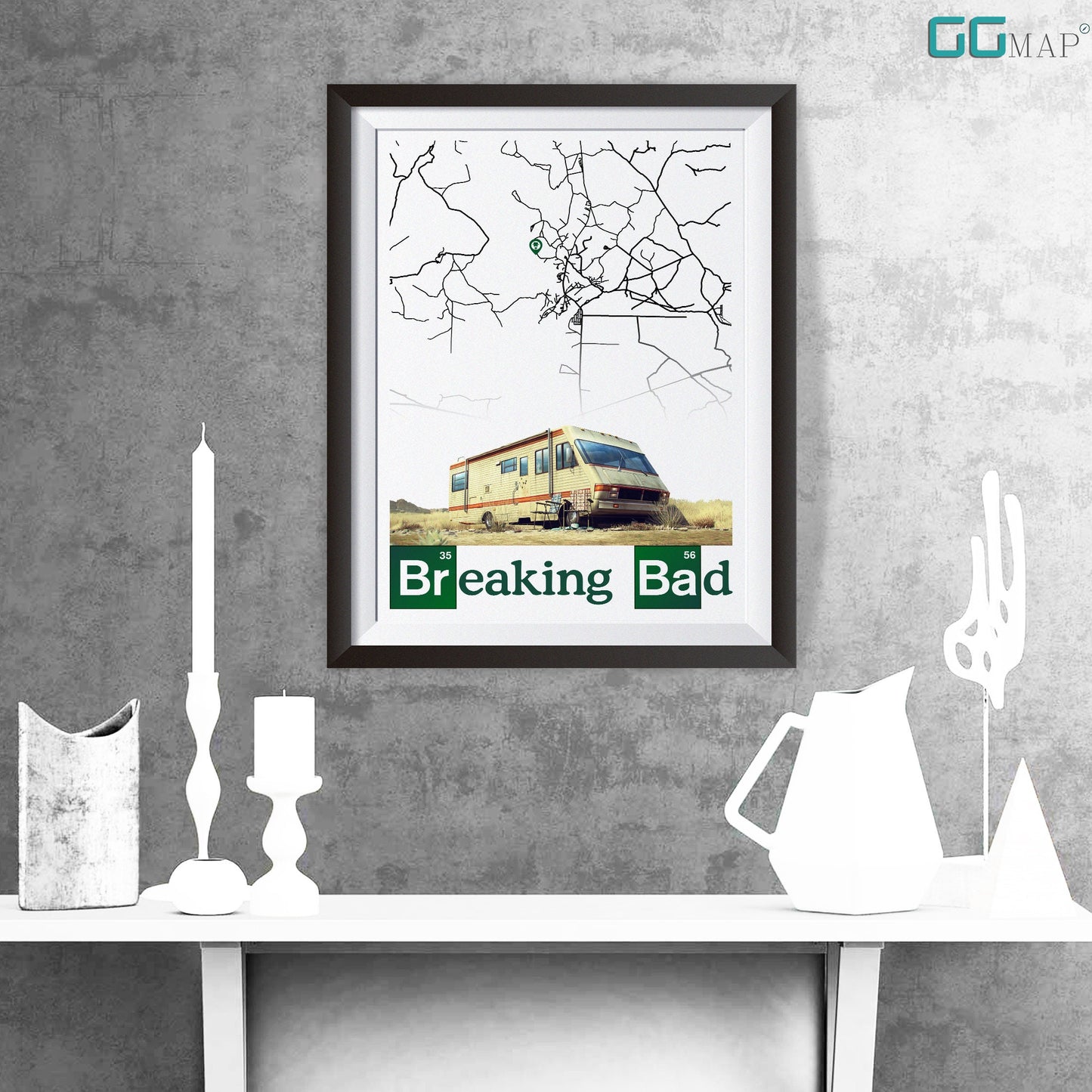 BREAKING BAD - Map of Albuquerque - Breaking Bad Gift - Breaking bad poster - Albuquerque poster