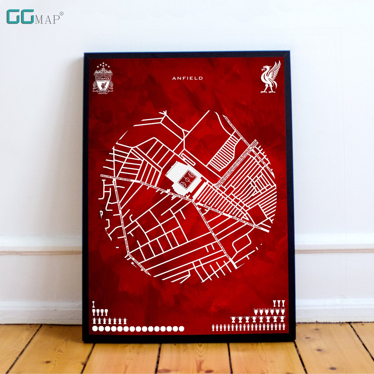 Map of ANFIELD - City map of LIVERPOOL - Anfield Stadium - Home Decor Anfield - Wall decor - Anfield gift - Print map -