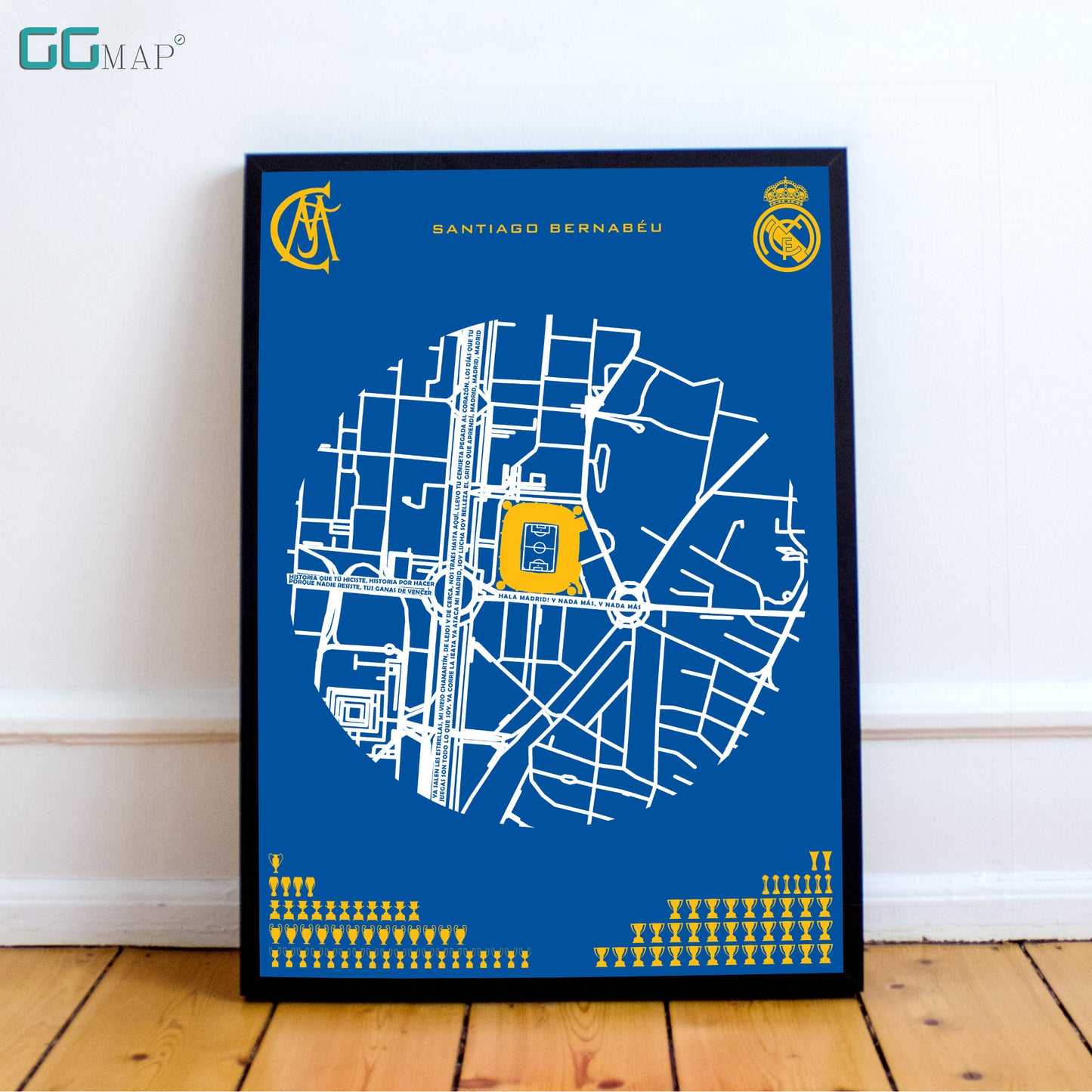 Map of SANTIAGO BERNABU - City map of MADRID - Home Decor Santiago Bernabu - Wall decor - Estadio Santiago Bernabu -