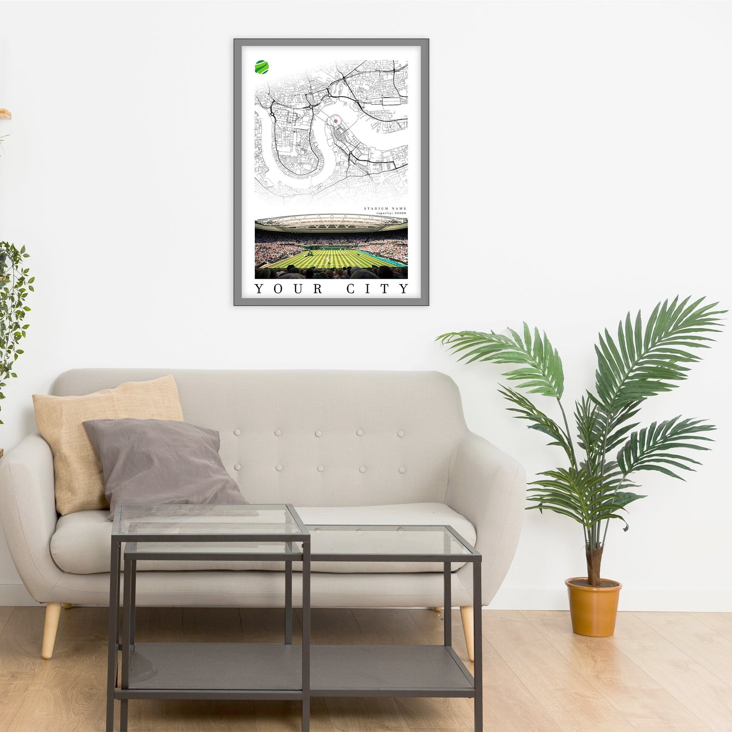 TENNIS DIGITAL DOWNLOAD - Tennis Stadium City Map - Your club - Your Stadium - Your poster - Personalized -