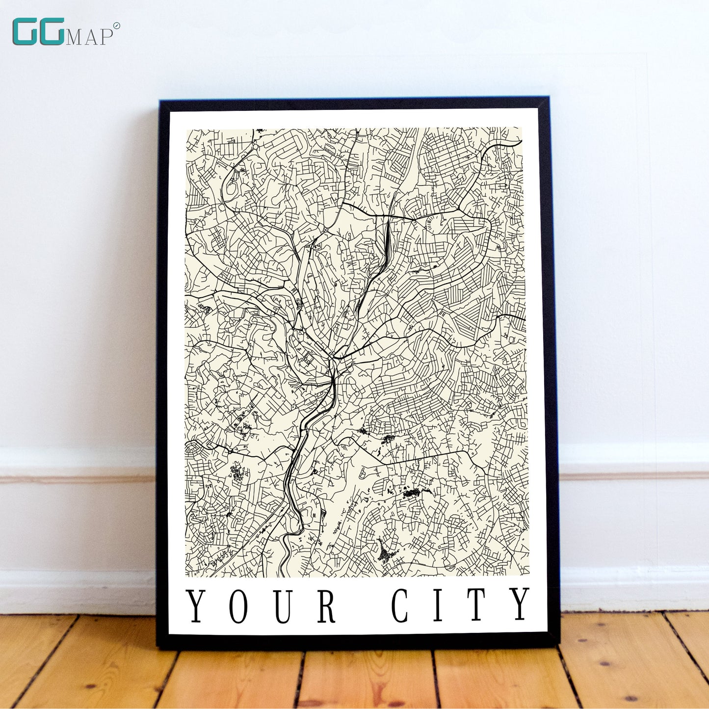 Open WHITE City Map DIGITAL DOWNLOAD - Open White City Map - Your city - Your contry - Your poster - Personalized -