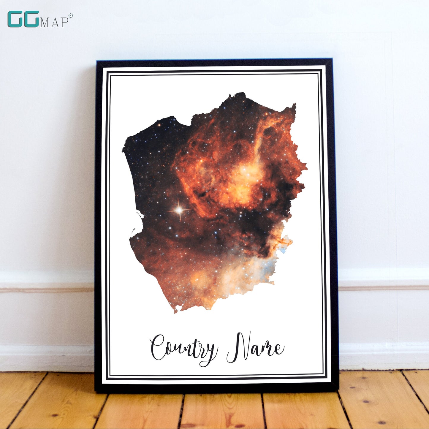 OMEGA Nebula Country Map DIGITAL DOWNLOAD - Omega Nebula Country Map - Your contry - Your poster - Personalized -