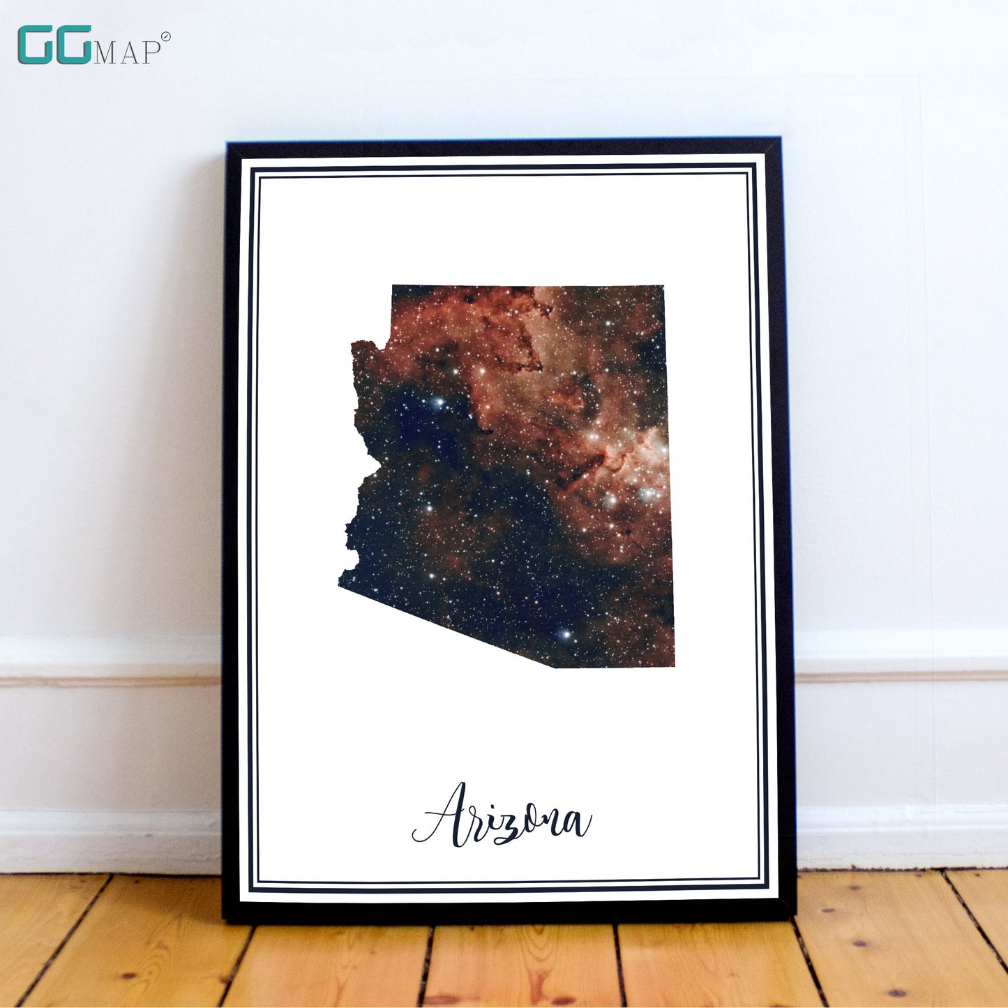 ARIZONA map - Arizona heart nebula map - Travel poster - Home Decor - Wall decor - Office map - Arizona gift - GeoGIS studio