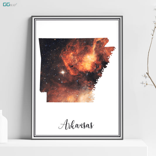 ARKANSAS map - Arkansas Omega nebula map - Travel poster - Wall decor - Office map - Arkansas gift - GeoGIS studio
