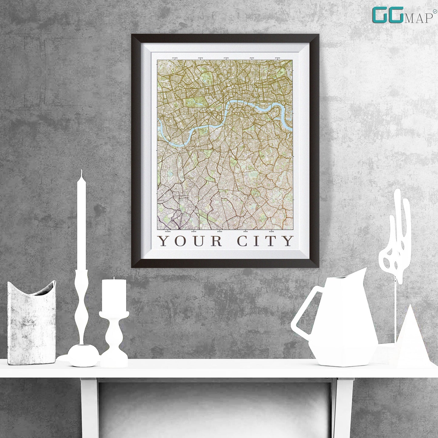 VINTAGE A City Map DIGITAL DOWNLOAD - Vintage City Map - Your city - Your contry - Your poster - Personalized -