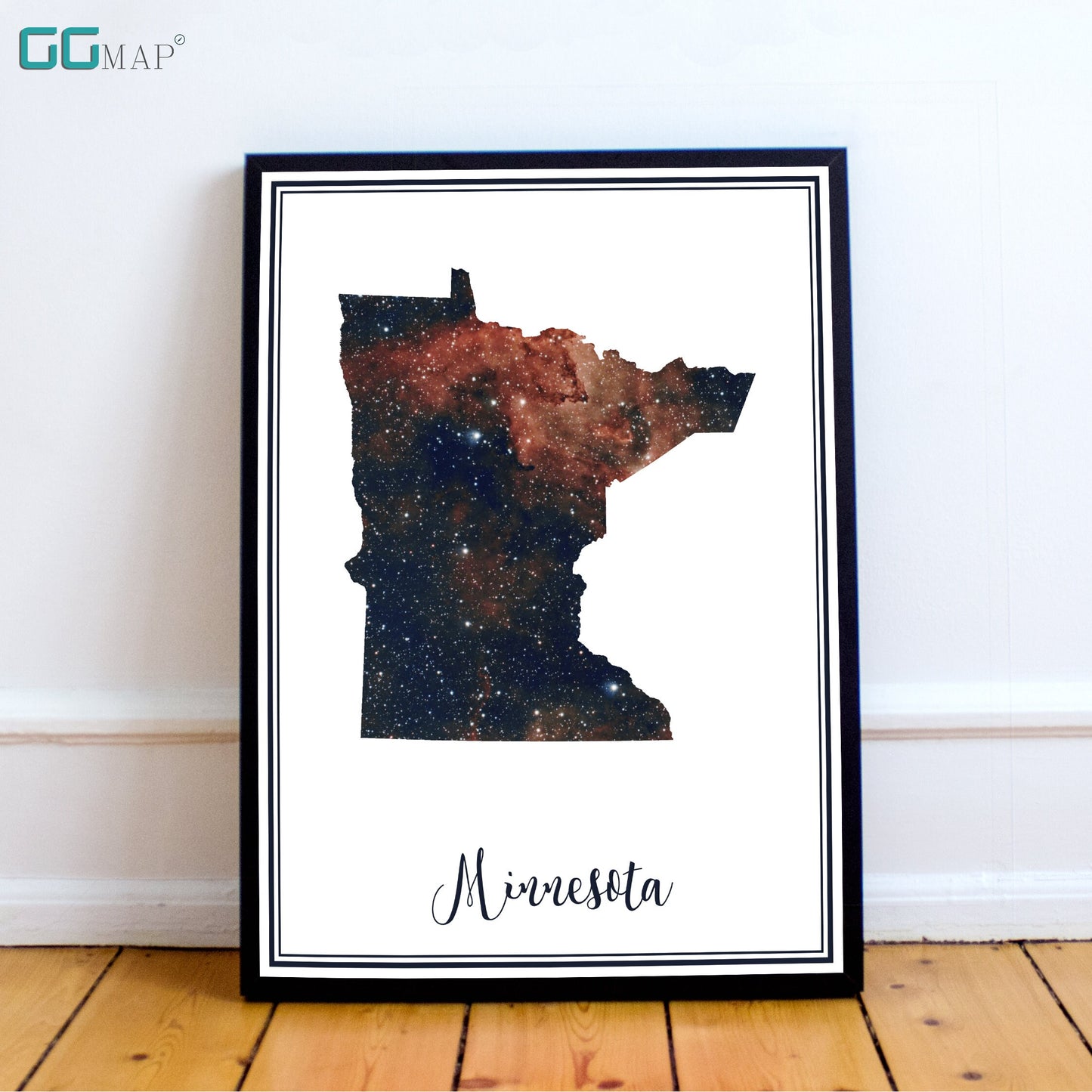 MINNESOTA map - Minnesota heart nebula map - Travel poster - Home Decor - Wall decor - Office map - Minnesota gift - GeoGIS studio