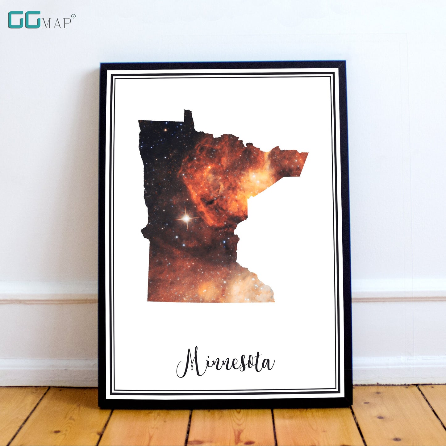 MINNESOTA map - Minnesota Omega nebula map - Travel poster - Wall decor - Office map - Minnesota gift - GeoGIS studio