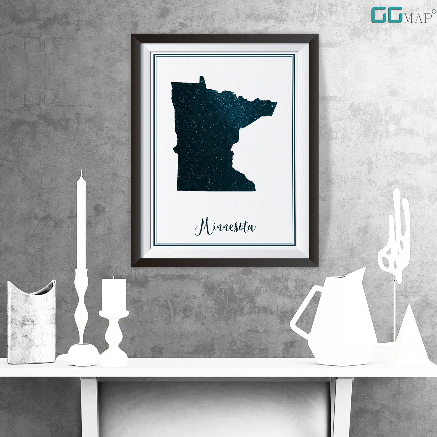 MINNESOTA map - Minnesota stars map - Minnesota Travel poster - Home Decor - Wall decor - Office map - Minnesota gift - GeoGIS studio