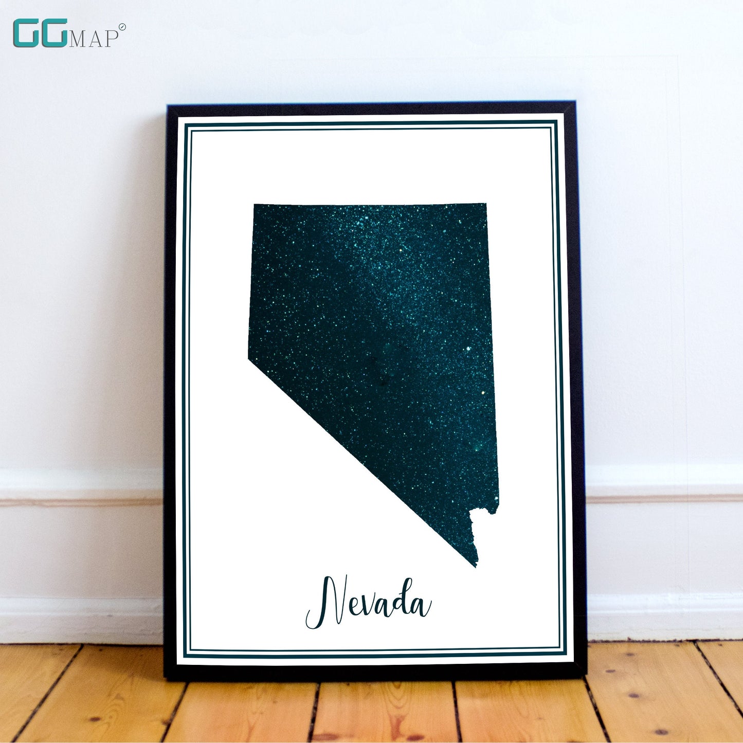 NEVADA map - Nevada stars map - Nevada Travel poster - Home Decor - Wall decor - Office map - Nevada gift - GeoGIS studio