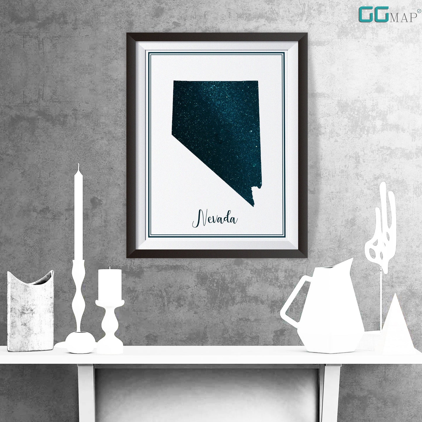 NEVADA map - Nevada stars map - Nevada Travel poster - Home Decor - Wall decor - Office map - Nevada gift - GeoGIS studio