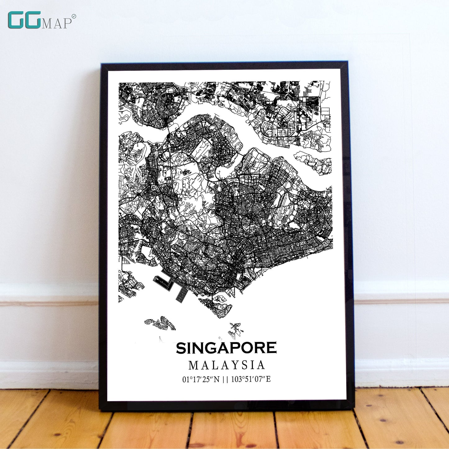 City map of SINGAPORE - Singapore Classic map - Home Decor - Travel map - Print map - Singapore map - Map art - Malaysia -