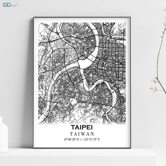 a black and white poster of a city map