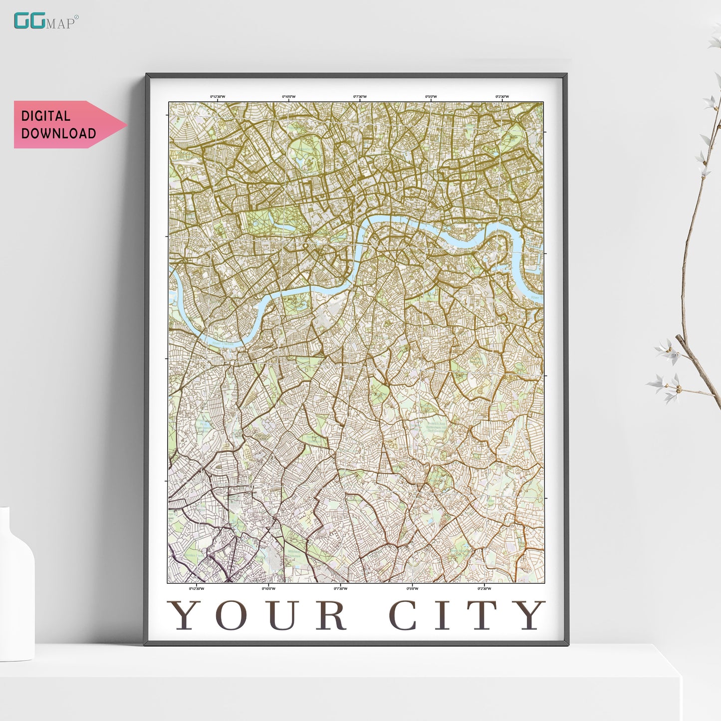 a poster of a map of the city of london