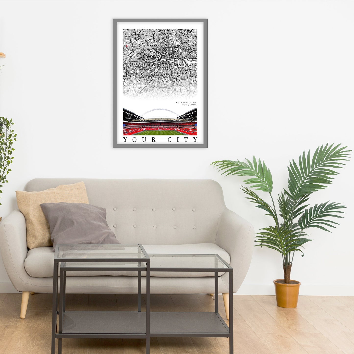 YOUR Football Stadium - City map of YOUR CITY - Home Decor - Wall decor - Your City gift - Print map - GeoGIS studio - Soccer stadium