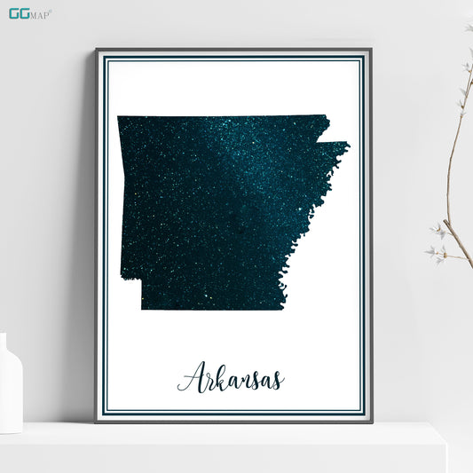 ARKANSAS map - Arkansas stars map - Arkansas Travel poster - Home Decor - Wall decor - Office map - Arkansas gift - GeoGIS studio