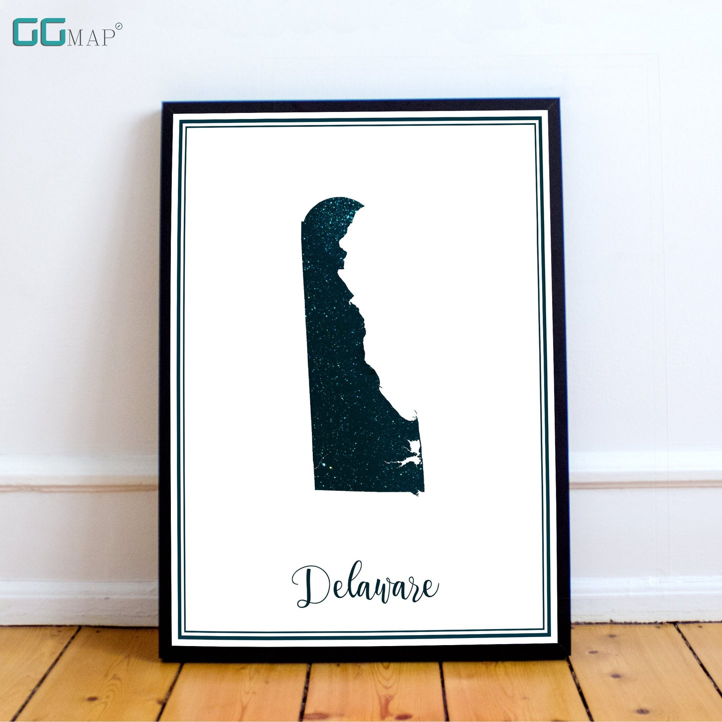 DELAWARE map - Delaware stars map - Delaware Travel poster - Home Decor - Wall decor - Office map - Delaware gift - GeoGIS studio