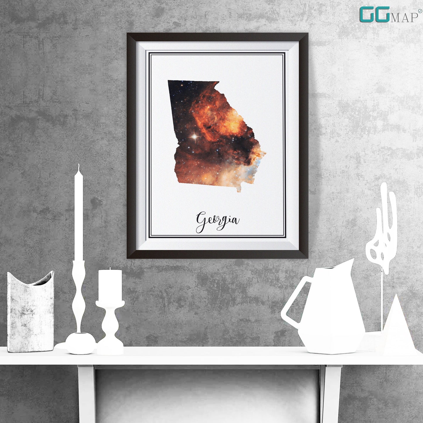 GEORGIA map - Georgia Omega nebula map - Travel poster - Wall decor - Office map - Georgia gift - GeoGIS studio