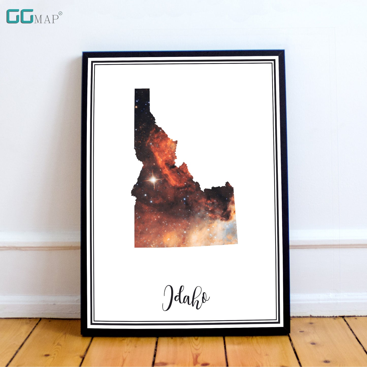 IDAHO map - Idaho Omega nebula map - Travel poster - Wall decor - Office map - Idaho gift - GeoGIS studio