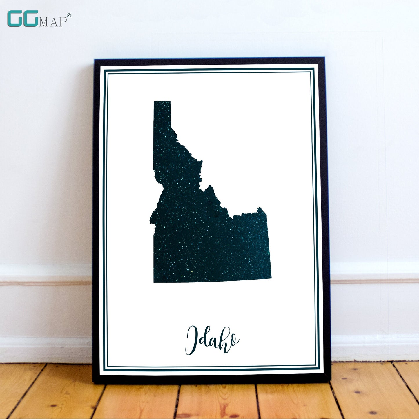 IDAHO map - Idaho stars map - Idaho Travel poster - Home Decor - Wall decor - Office map - Idaho gift - GeoGIS studio