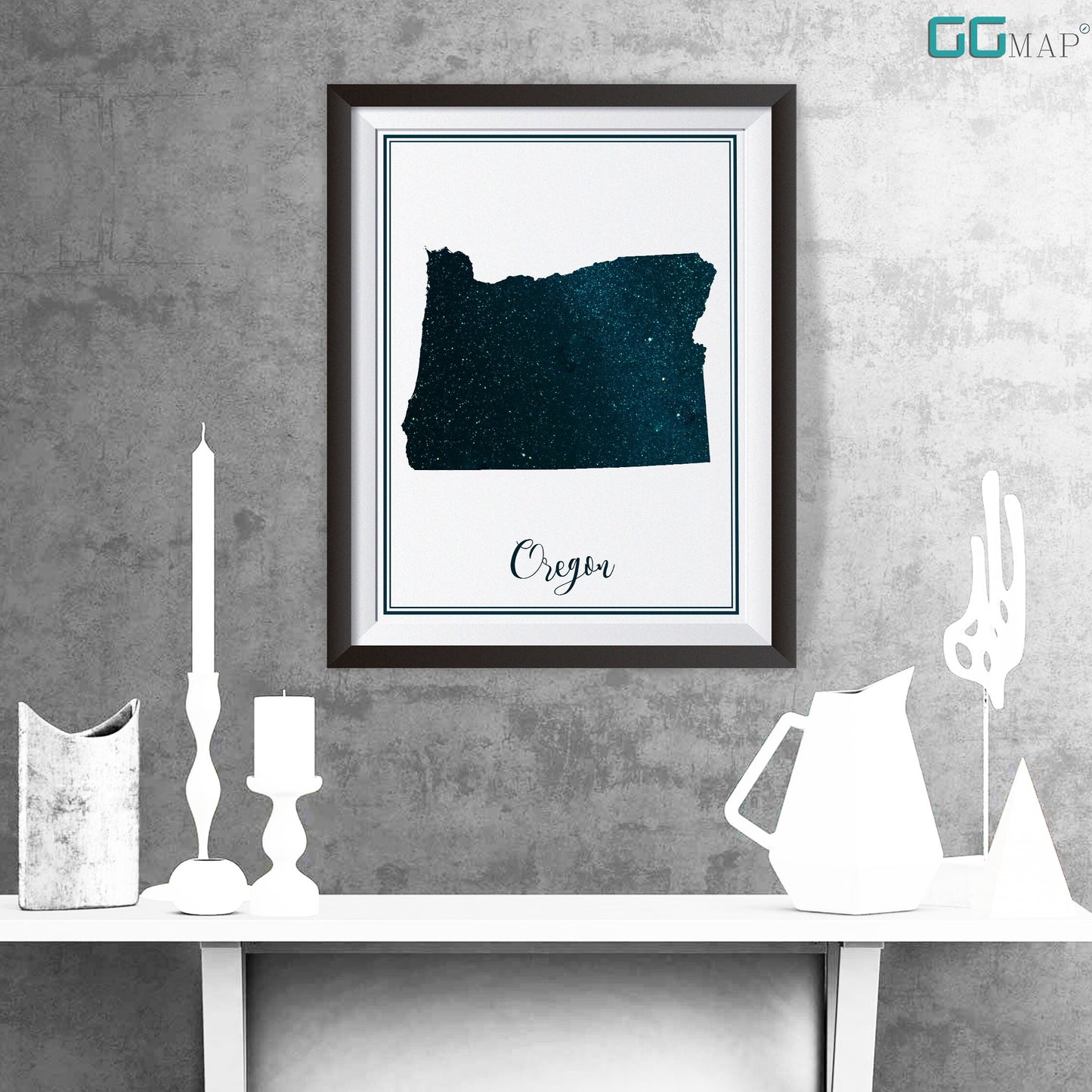 OREGON map - Oregon stars map - Travel poster - Home Decor - Wall decor - Office map - Oregon gift - GeoGIS studio