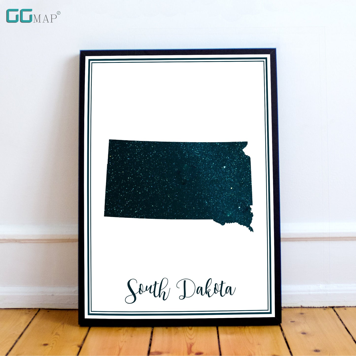 SOUTH DAKOTA map - South Dakota stars map - Travel poster - Home Decor - Wall decor - Office map - South Dakota gift - GeoGIS studio