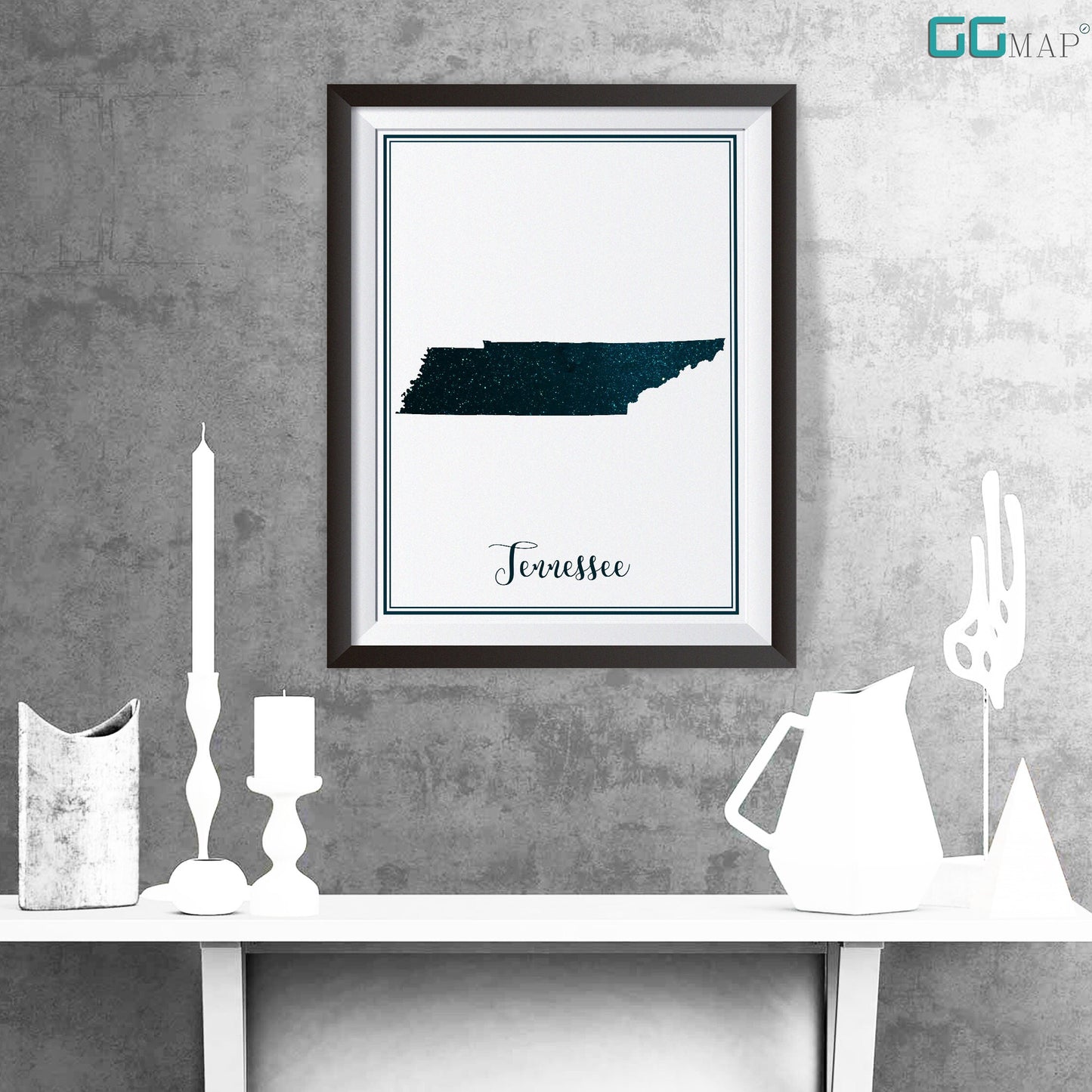 TENNESSEE map - Tennessee stars map - Travel poster - Home Decor - Wall decor - Office map - Tennessee gift - GeoGIS studio