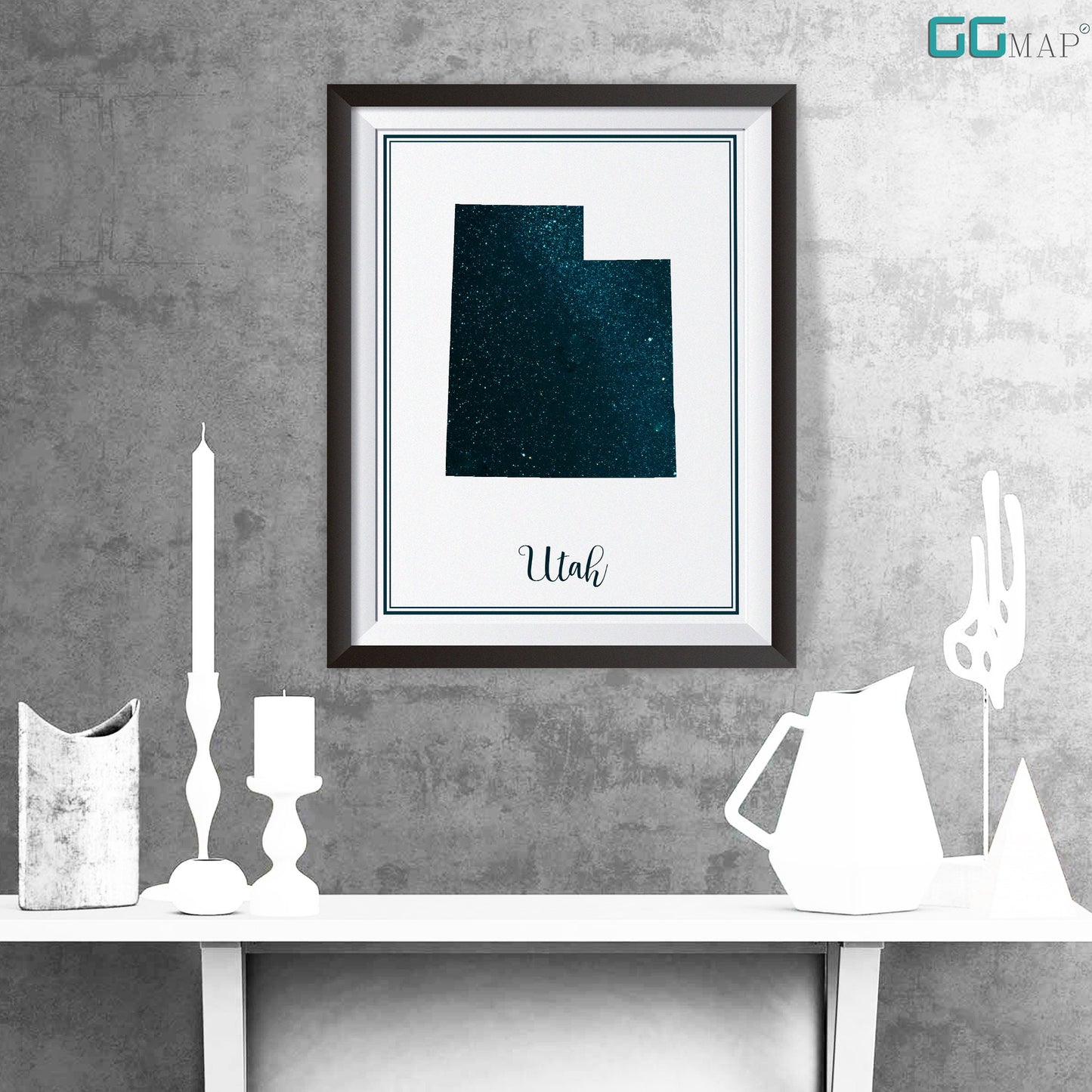 UTAH map - Utah stars map - Travel poster - Home Decor - Wall decor - Office map - Utah gift - GeoGIS studio