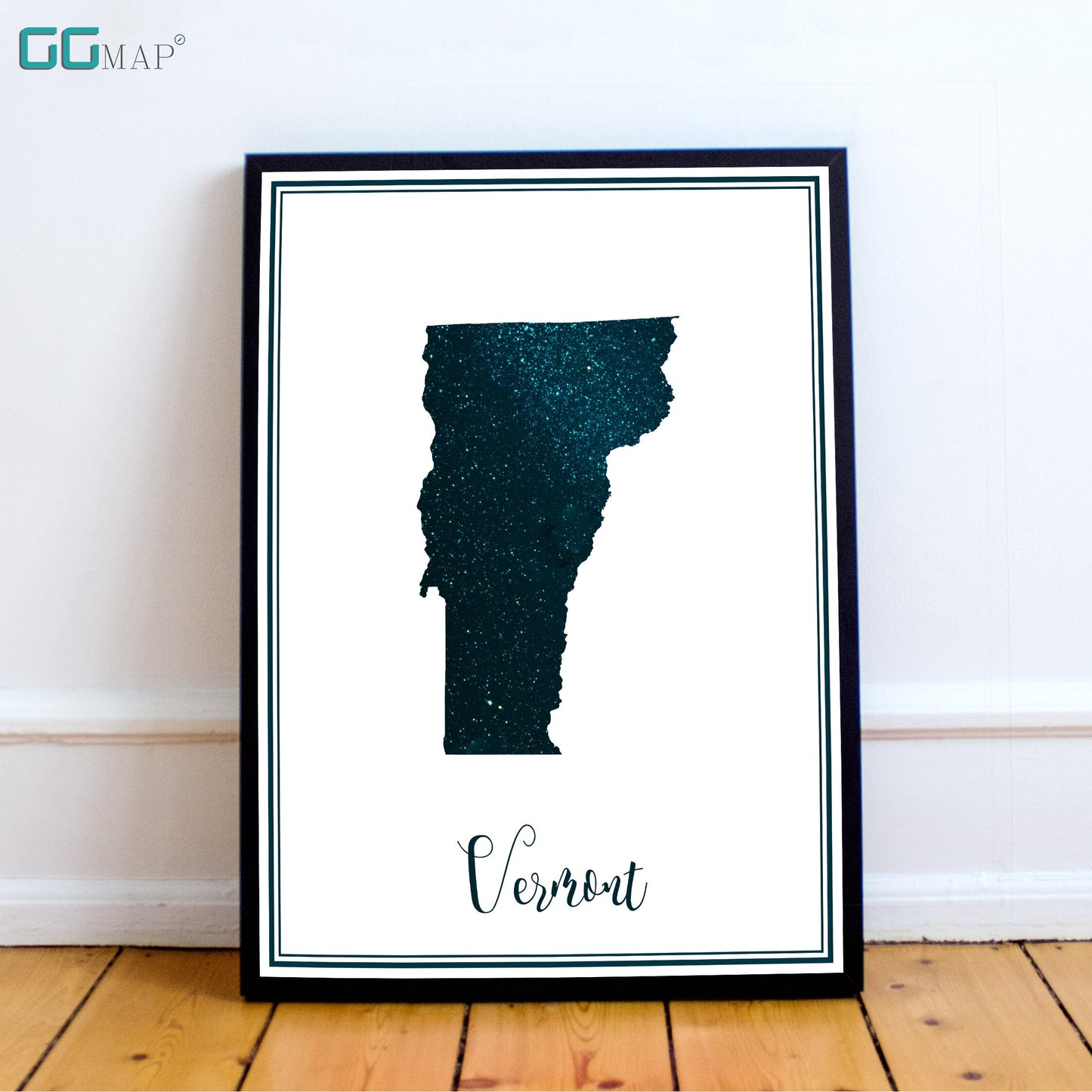 VERMONT map - Vermont stars map - Travel poster - Home Decor - Wall decor - Office map - Vermont gift - GeoGIS studio