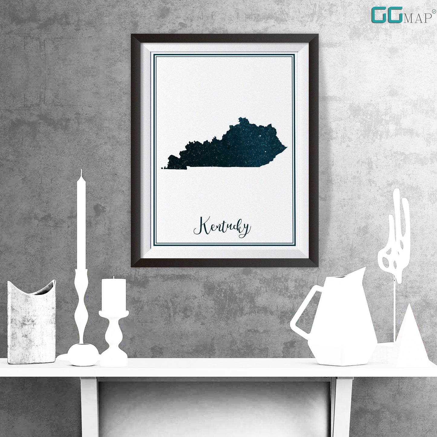 KENTUCKY map - Kentucky stars map - Kentucky Travel poster - Home Decor - Wall decor - Office map - Kentucky gift - GeoGIS studio