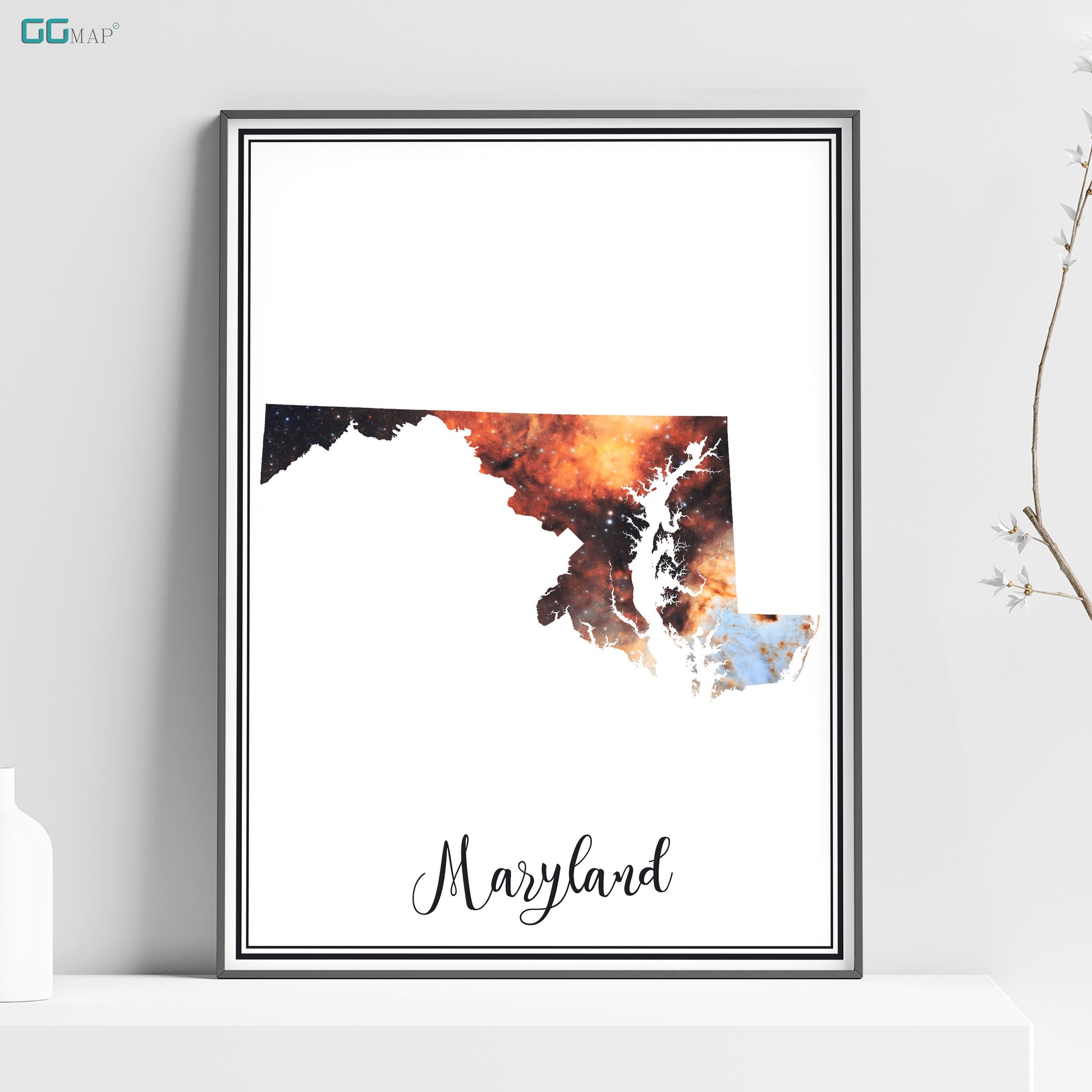 a picture of a map of the state of maryland