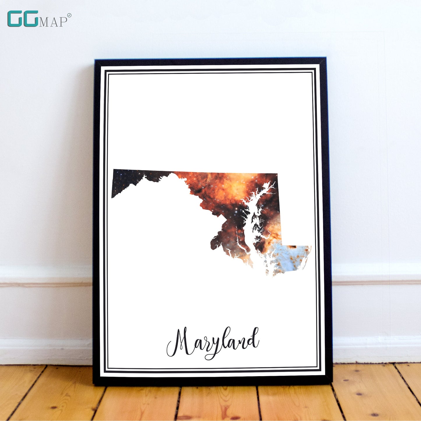 MARYLAND map - Maryland omega nebula map - Travel poster - Home Decor - Wall decor - Office map - Maryland gift - GeoGIS studio