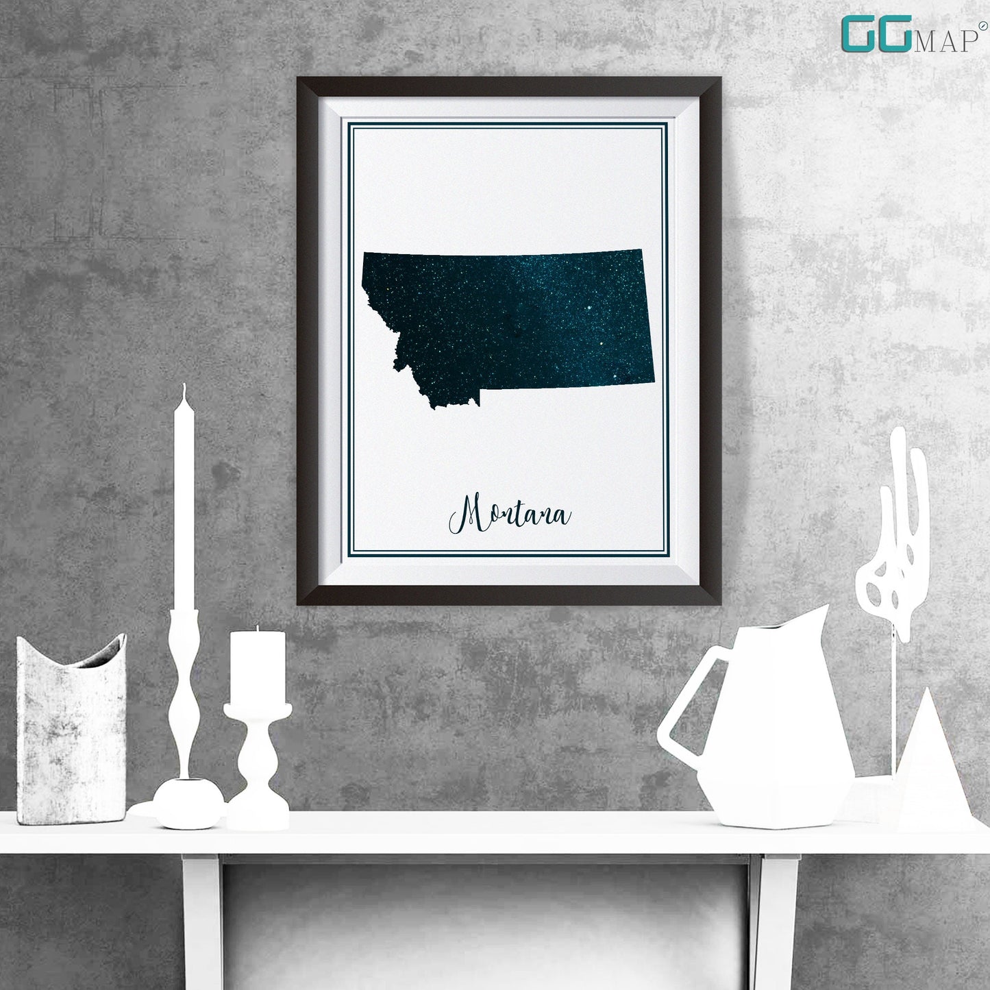 MONTANA map - Montana stars map - Idaho Travel poster - Home Decor - Wall decor - Office map - Montana gift - GeoGIS studio